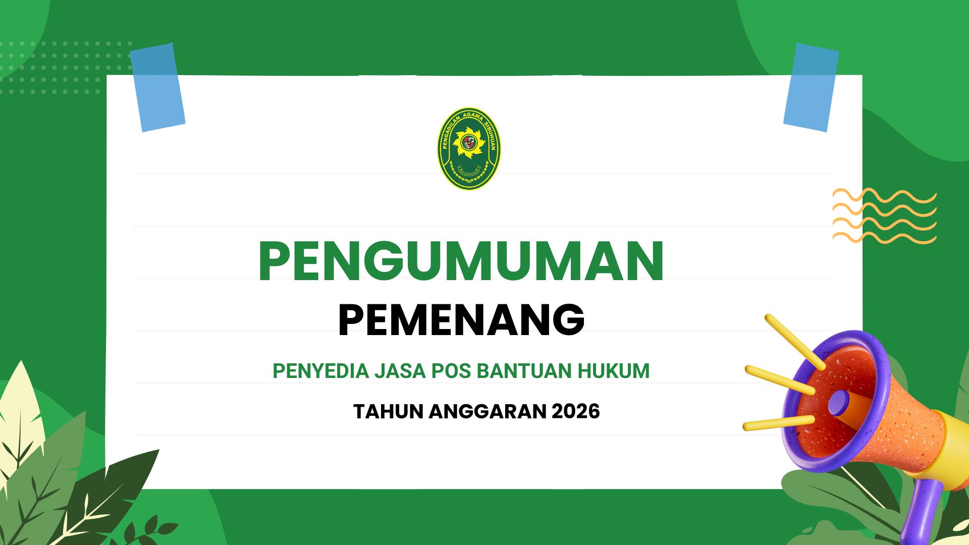 Pengumuman Pemenang POSBAKUM 2026